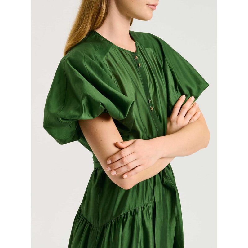 Veronika Maine Light Lyocell Blend Blouson Sleeve Midi Dress image number 2